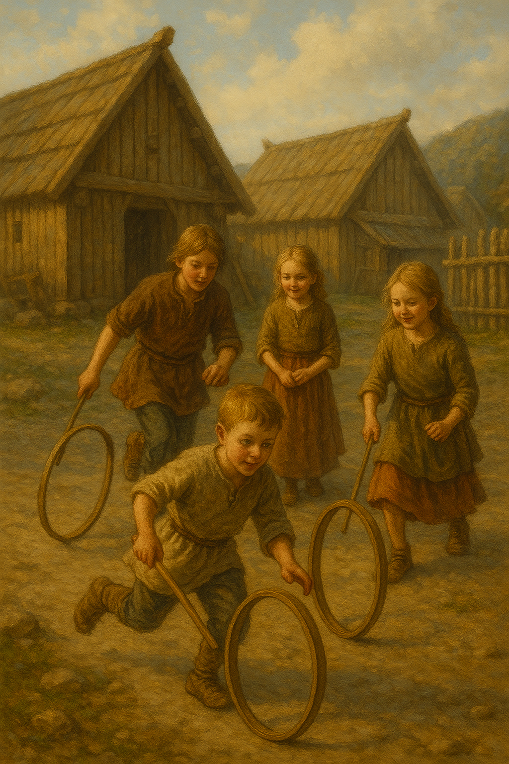 Spielende Kinder in der Siedlung